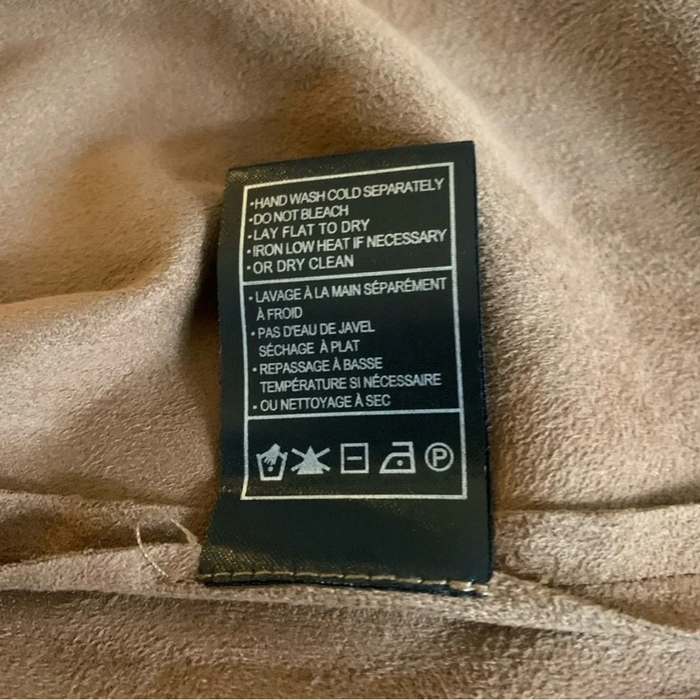 BB Dakota Brown Suede-Look Draped Open Front Jacket - Picture 5 of 7